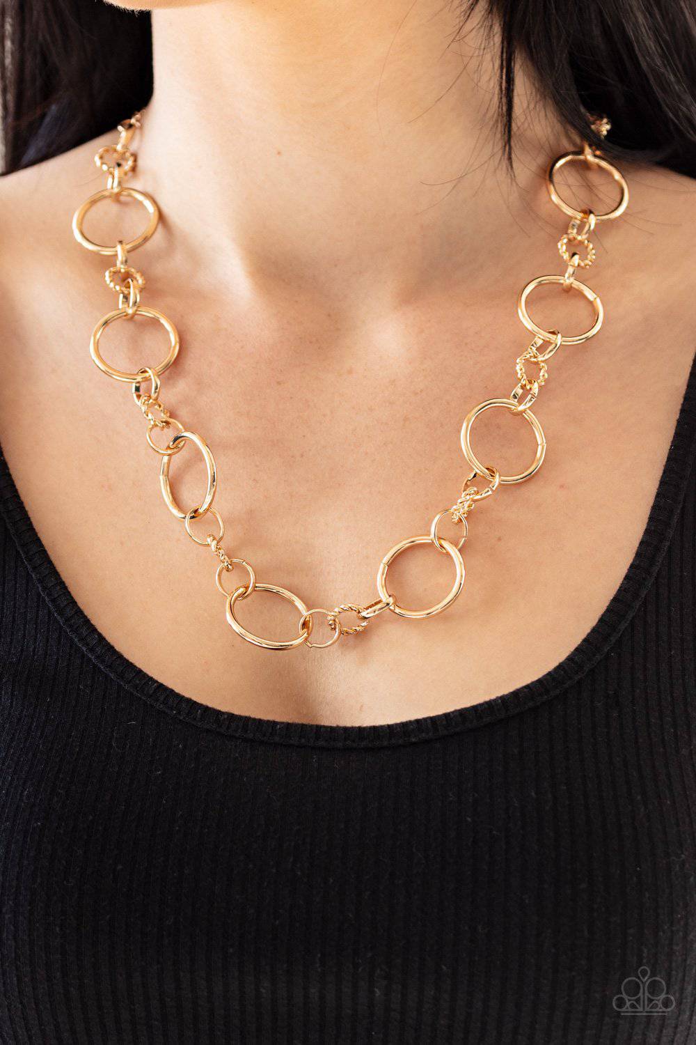 Classic Combo - Gold Hoops Necklace - Paparazzi Accessories - GlaMarous Titi Jewels