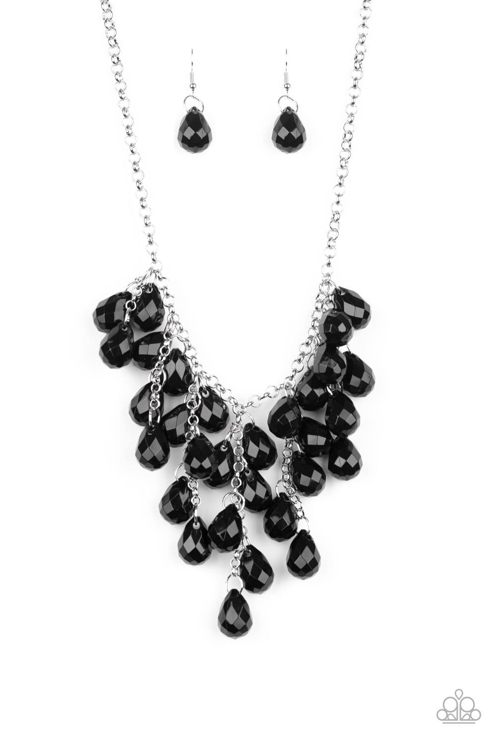 Serenely Scattered - Black Teardrop Necklace - Paparazzi Accessories - GlaMarous Titi Jewels