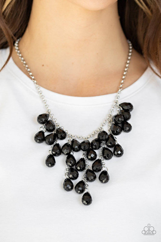 Serenely Scattered - Black Teardrop Necklace - Paparazzi Accessories - GlaMarous Titi Jewels