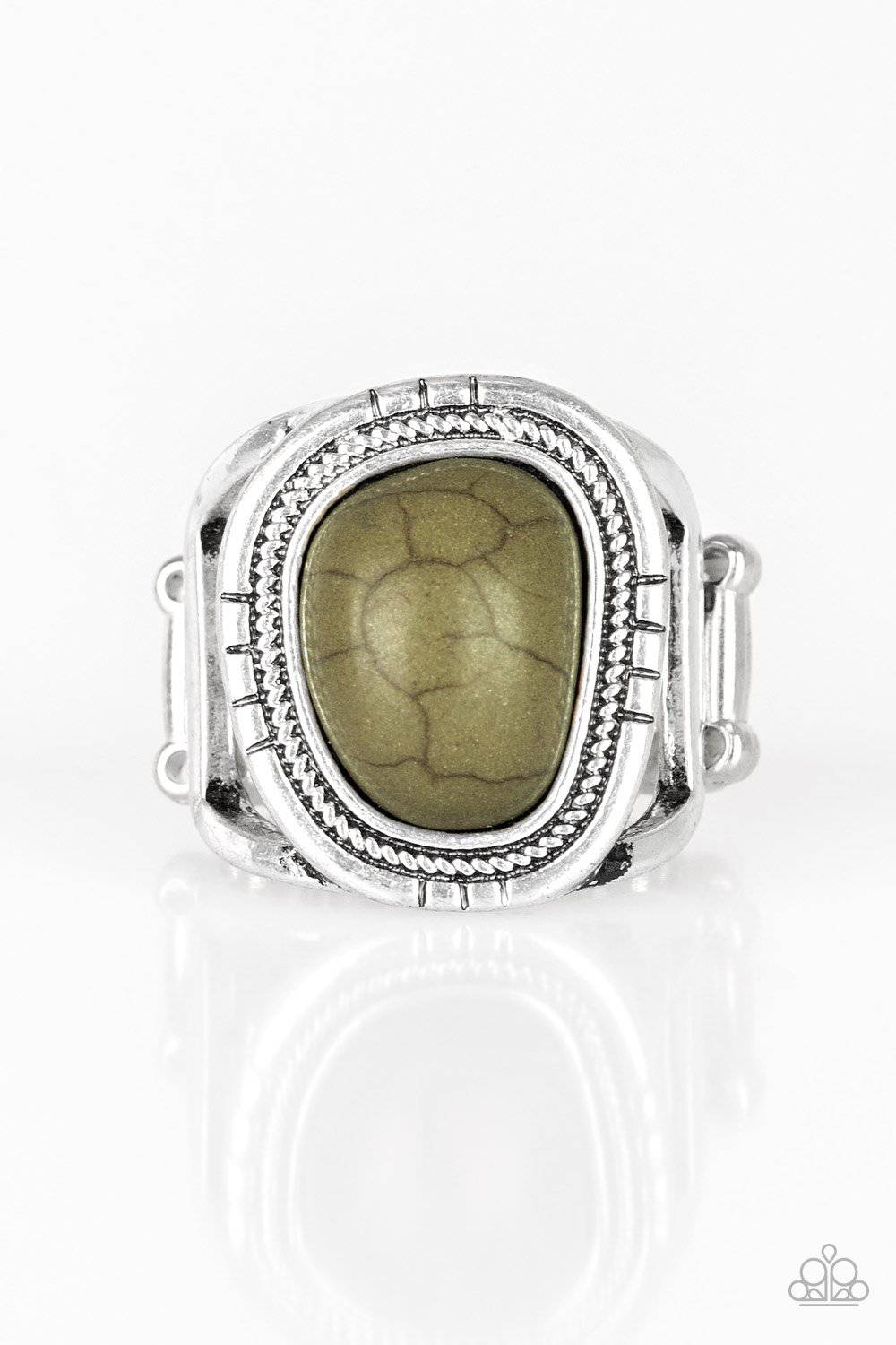 Out On The Range - Green Stone Ring - Paparazzi Accessories - GlaMarous Titi Jewels