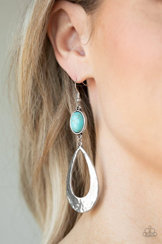 Badlands Baby - Blue Turquoise Stone Earrings - Paparazzi Accessories - GlaMarous Titi Jewels