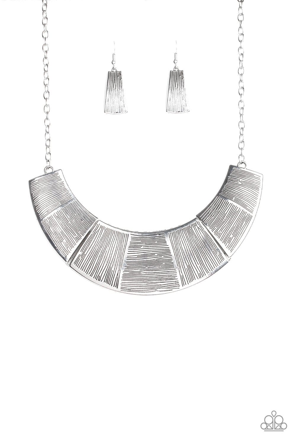 More Roar - Silver Half-Moon Pendant Necklace - Paparazzi Accessories - GlaMarous Titi Jewels