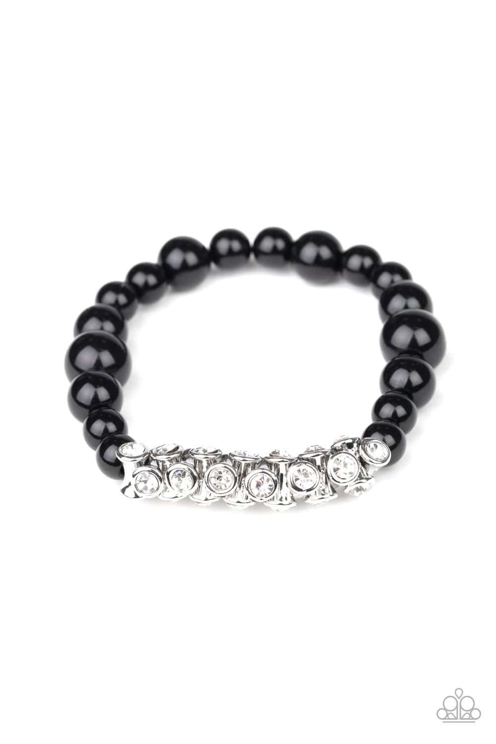 Traffic-Stopping Sparkle - Black Bead & Rhinestone Bracelet - Paparazzi Accessories - GlaMarous Titi Jewels