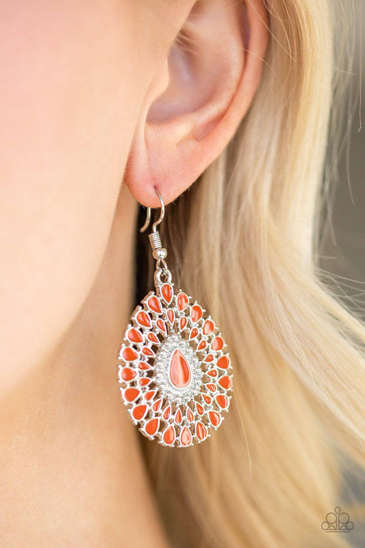 City Chateau - Orange Teardrop Earrings - Paparazzi Accessories - GlaMarous Titi Jewels