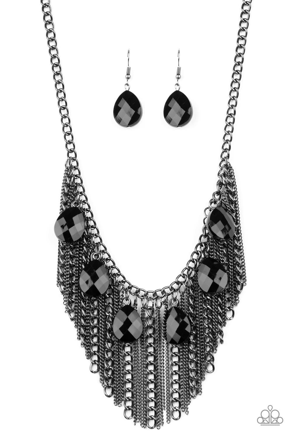 Vixen Conviction - Black Teardrop Necklace - Paparazzi Accessories - GlaMarous Titi Jewels