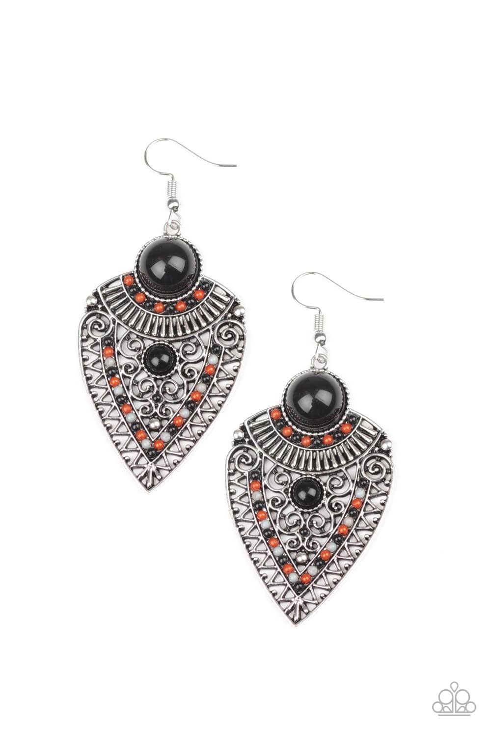 Tribal Territory - Black Brown & Silver Earrings - Paparazzi Accessories - GlaMarous Titi Jewels