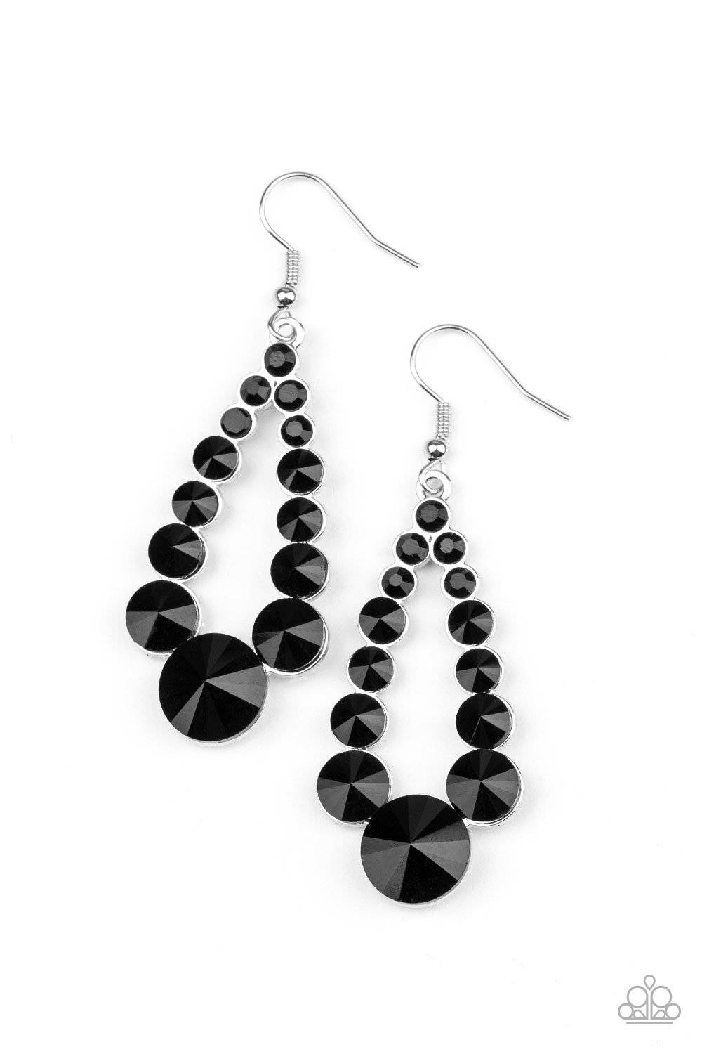 Here GLOWS Nothing! - Black Rhinestone Earrings - Paparazzi Accessories - GlaMarous Titi Jewels