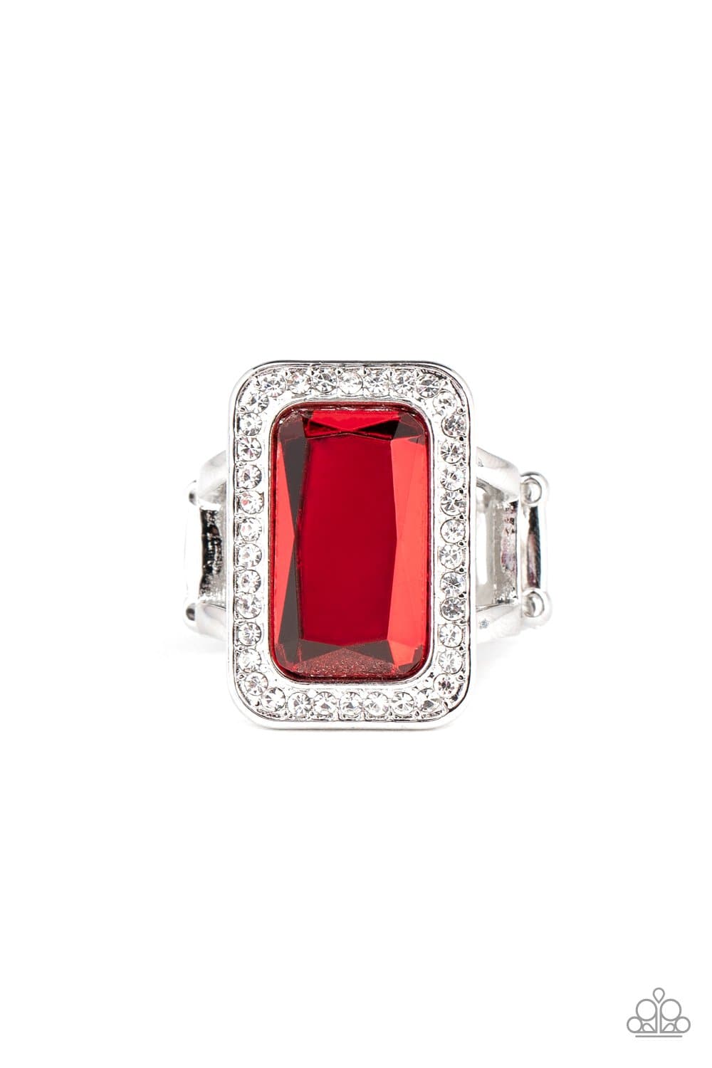 Crown Jewel Jubilee - Red Emerald Cut Gem Ring - Paparazzi Accessories - GlaMarous Titi Jewels