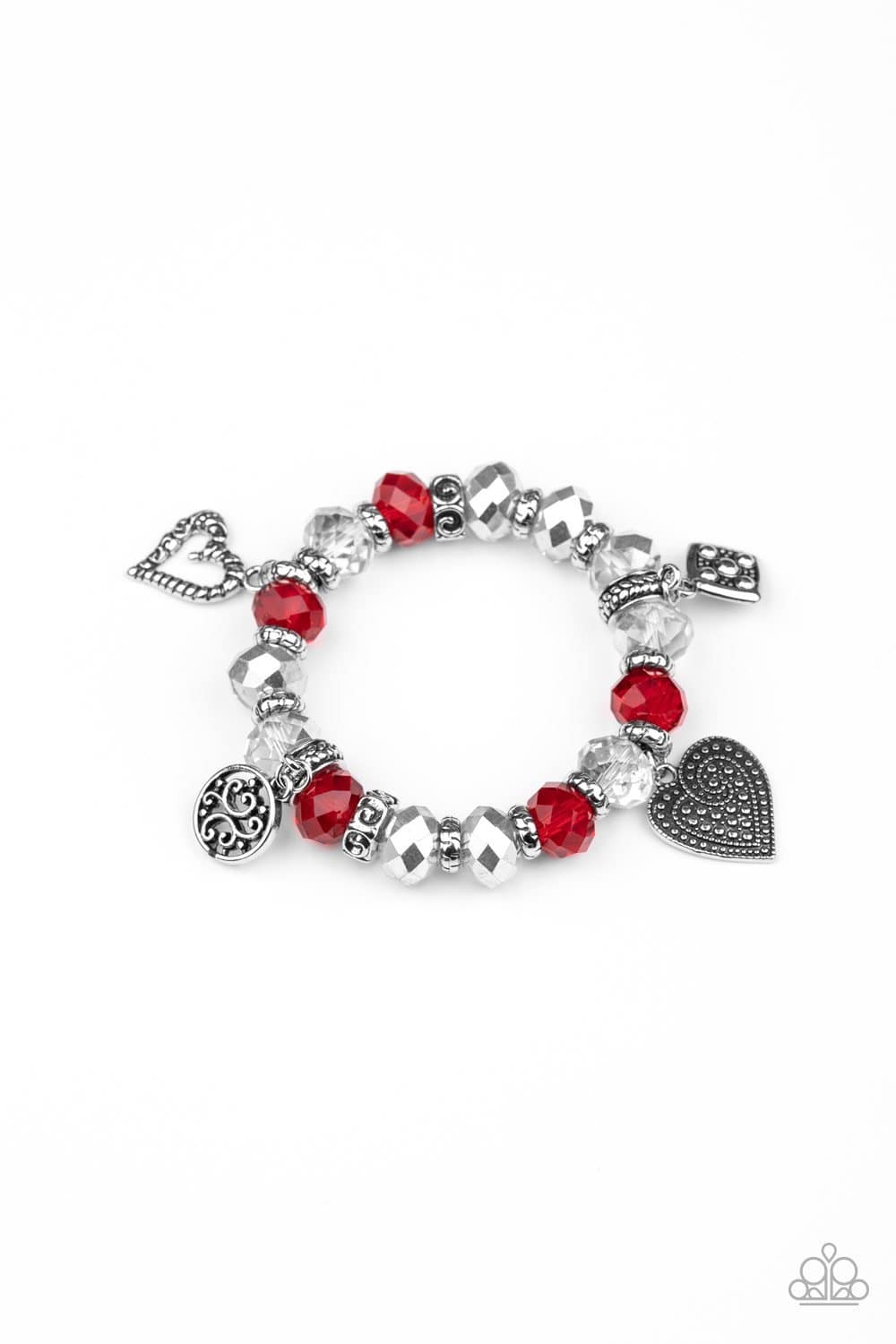 Fabulously Flirty - Red Charm Bracelet - Paparazzi Accessories - GlaMarous Titi Jewels