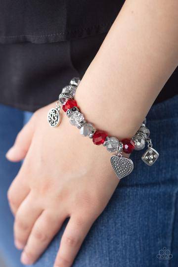 Fabulously Flirty - Red Charm Bracelet - Paparazzi Accessories - GlaMarous Titi Jewels