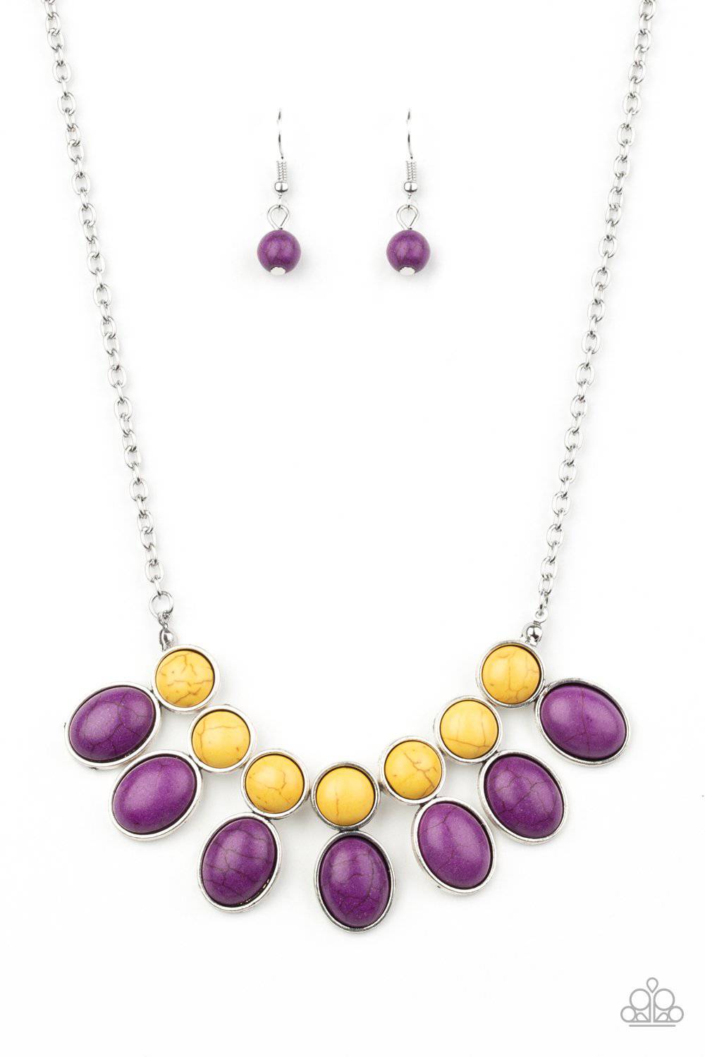 Environmental Impact - Purple & Yellow Necklace - Paparazzi Accessories - GlaMarous Titi Jewels