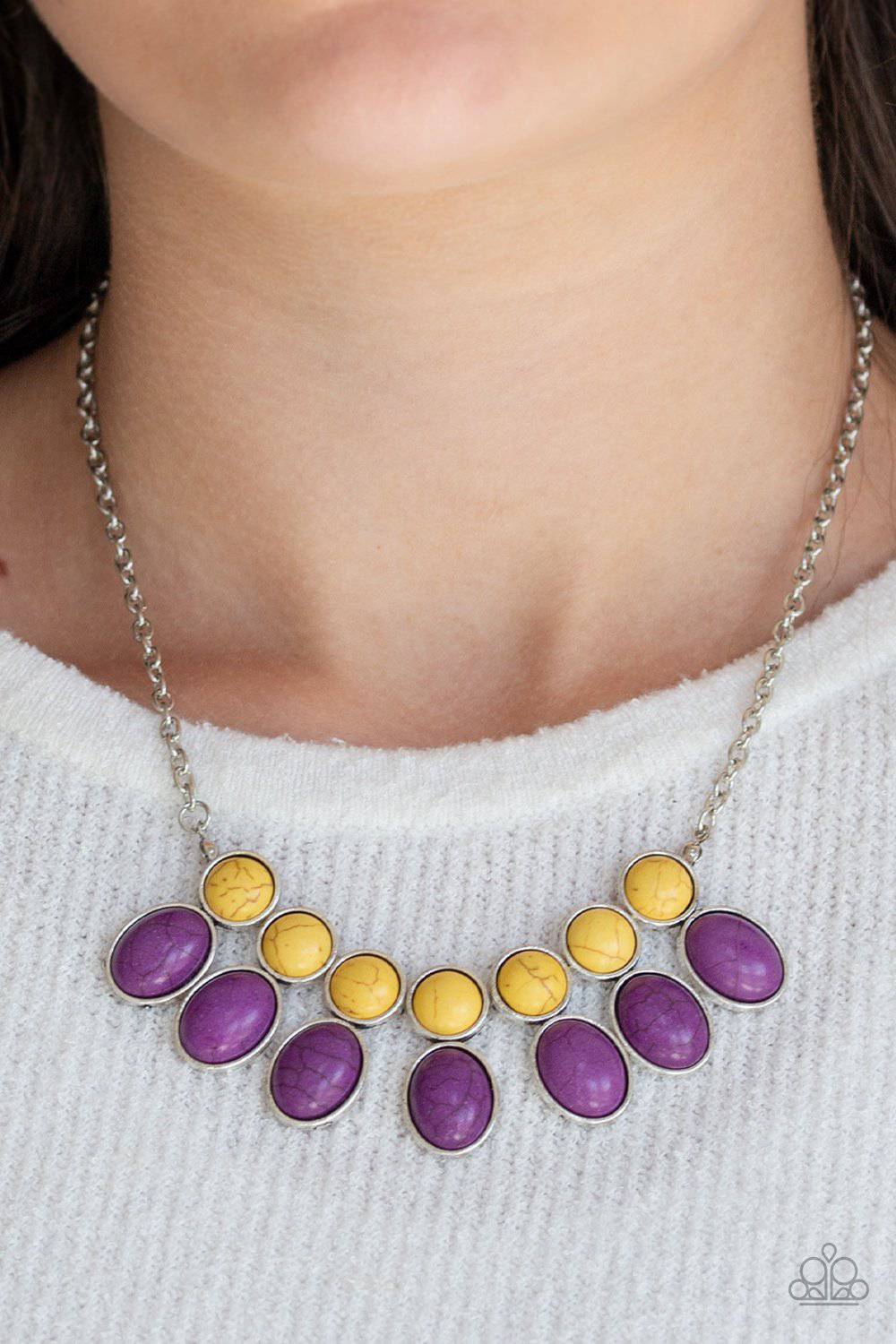 Environmental Impact - Purple & Yellow Necklace - Paparazzi Accessories - GlaMarous Titi Jewels