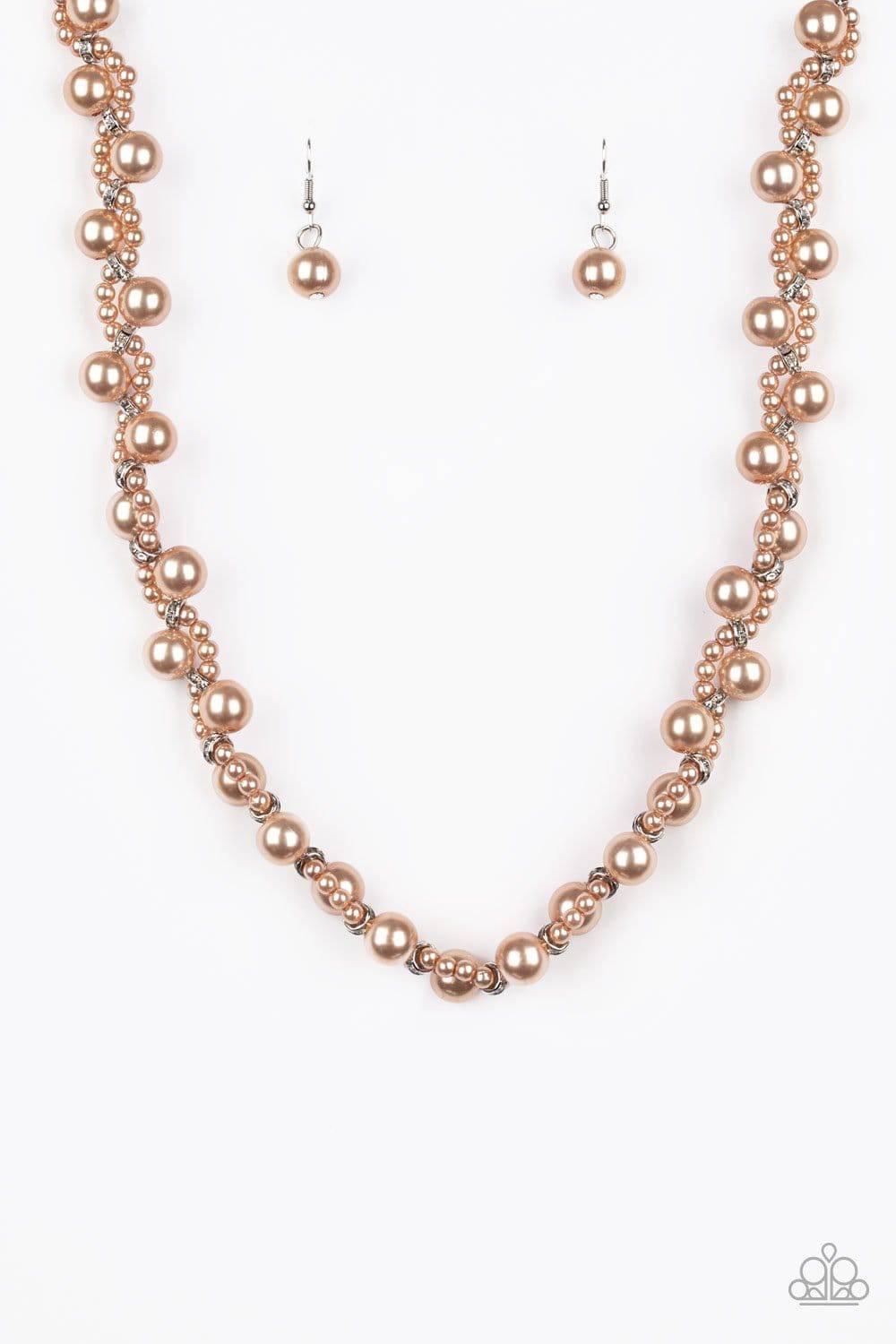 Uptown Opulence - Brown Pearl Necklace - Paparazzi Accessories - GlaMarous Titi Jewels