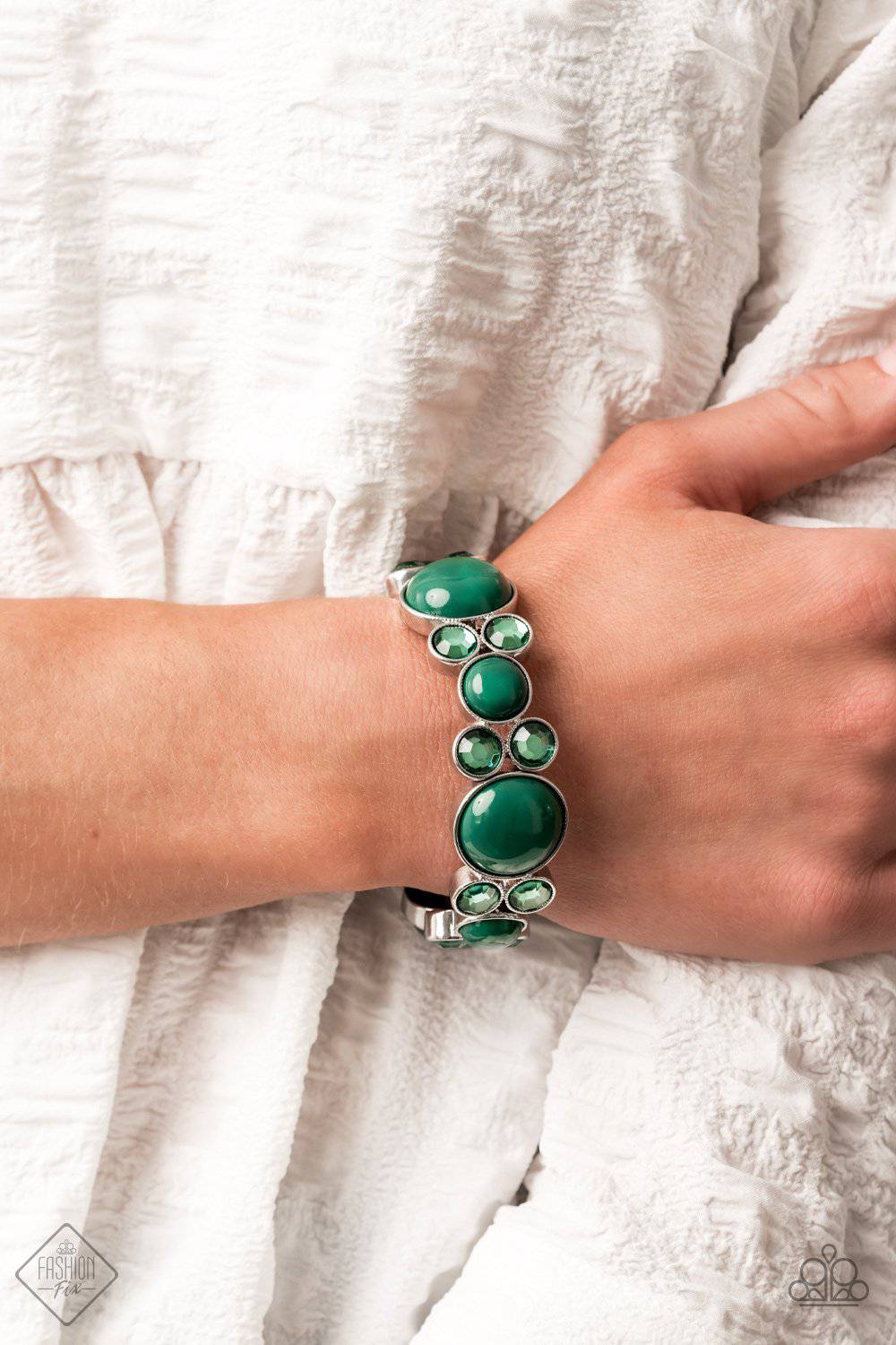 Celestial Escape - Green Stretchy Bracelet- Paparazzi Accessories - GlaMarous Titi Jewels
