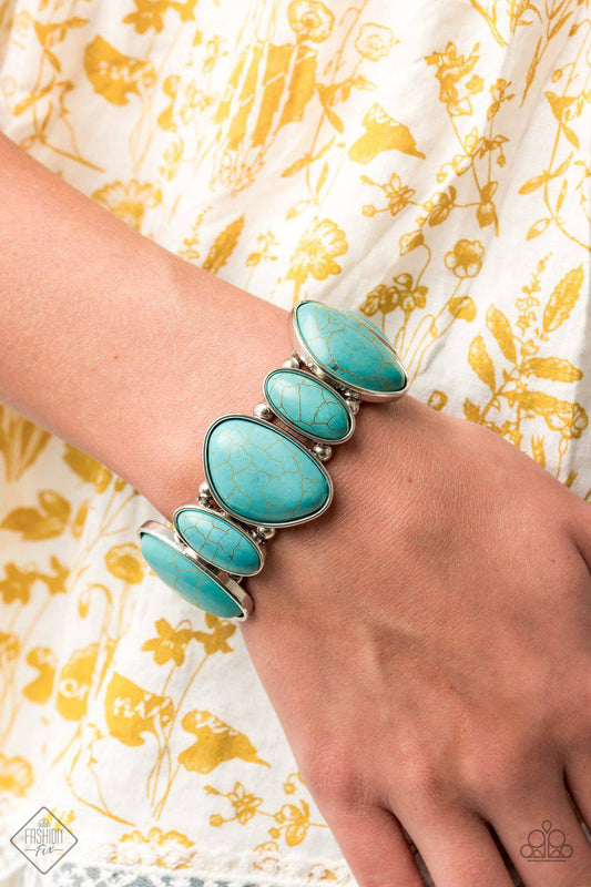 Feel At HOMESTEAD - Turquoise Stone Stretchy Bracelet- Paparazzi Accessories - GlaMarous Titi Jewels