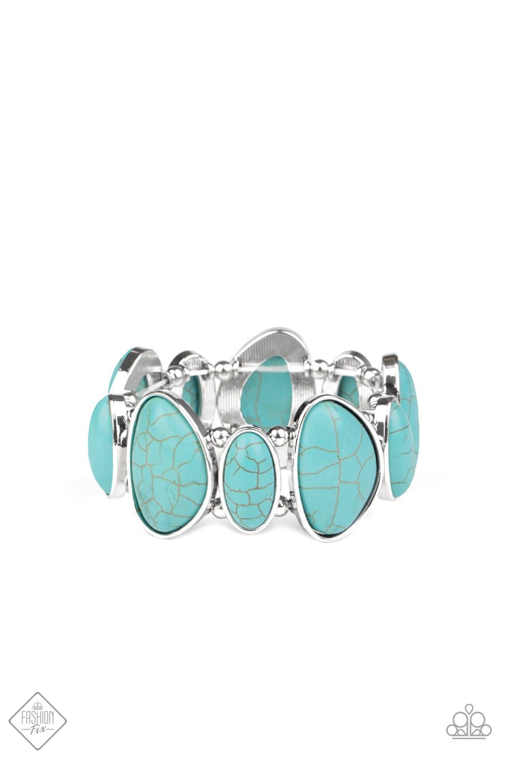 Feel At HOMESTEAD - Turquoise Stone Stretchy Bracelet- Paparazzi Accessories - GlaMarous Titi Jewels