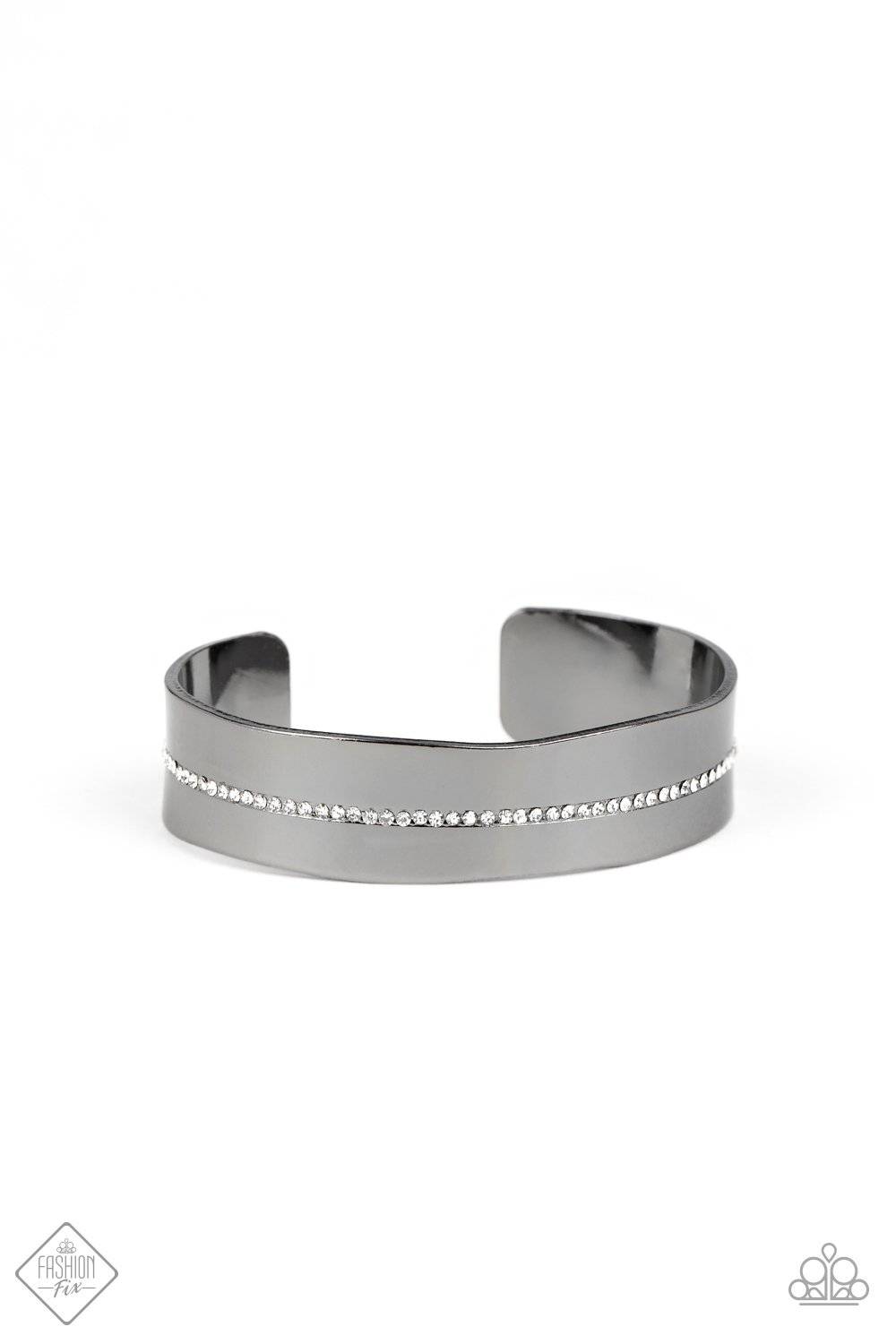 Raw Razzle - Black Gunmetal Cuff Bracelet- Paparazzi Accessories - GlaMarous Titi Jewels