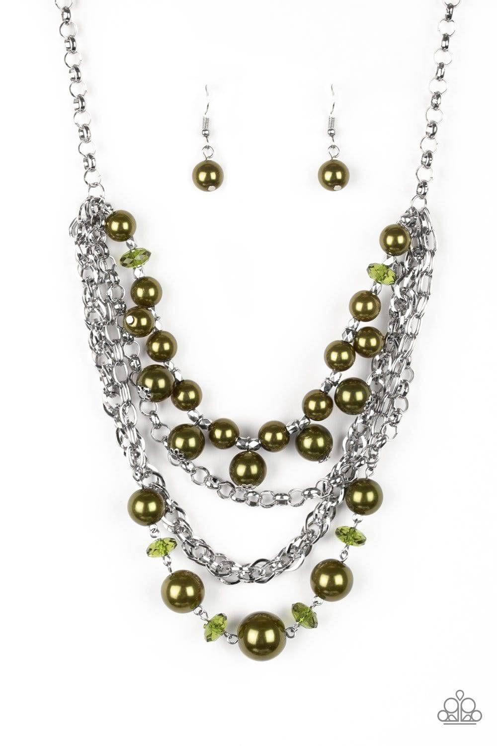 Rockin Rockette - Green Pearl Bead Necklace - Paparazzi Accessories - GlaMarous Titi Jewels