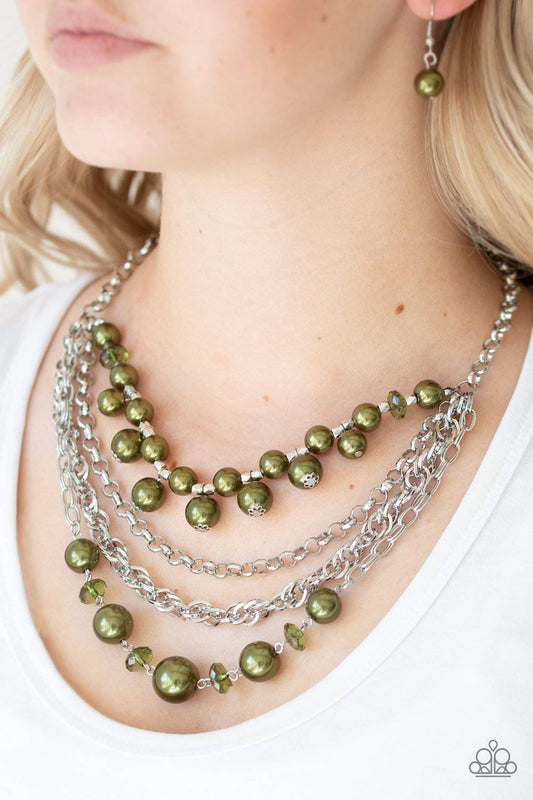 Rockin Rockette - Green Pearl Bead Necklace - Paparazzi Accessories - GlaMarous Titi Jewels