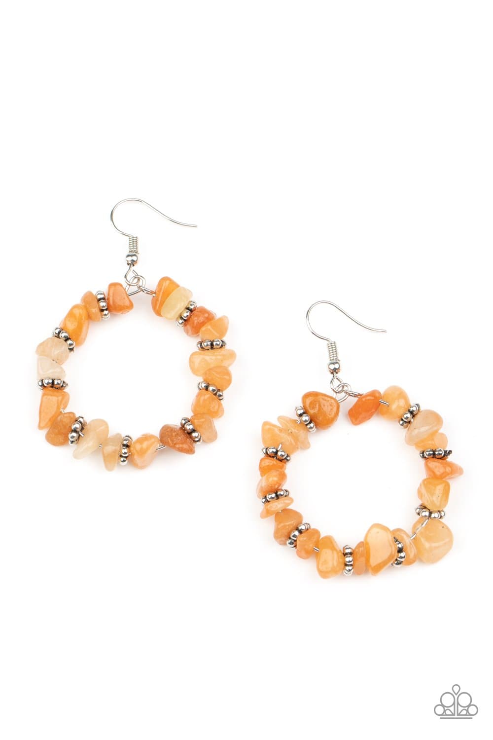 Going for Grounded - Orange Rock Earrings - Paparazzi Accessories - GlaMarous Titi Jewels