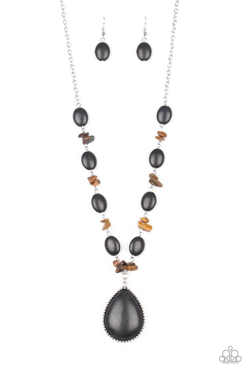 Desert Diva - Black & Tiger's Eye Necklace - Paparazzi Accessories - GlaMarous Titi Jewels