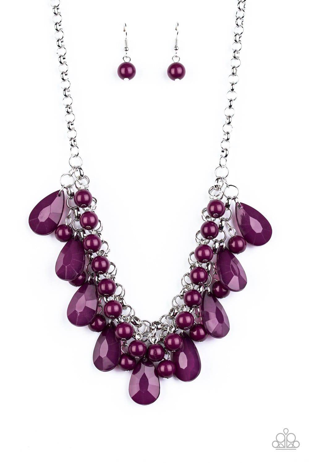 Endless Effervescence - Purple Teardrop Beads Necklace - Paparazzi Accessories - GlaMarous Titi Jewels