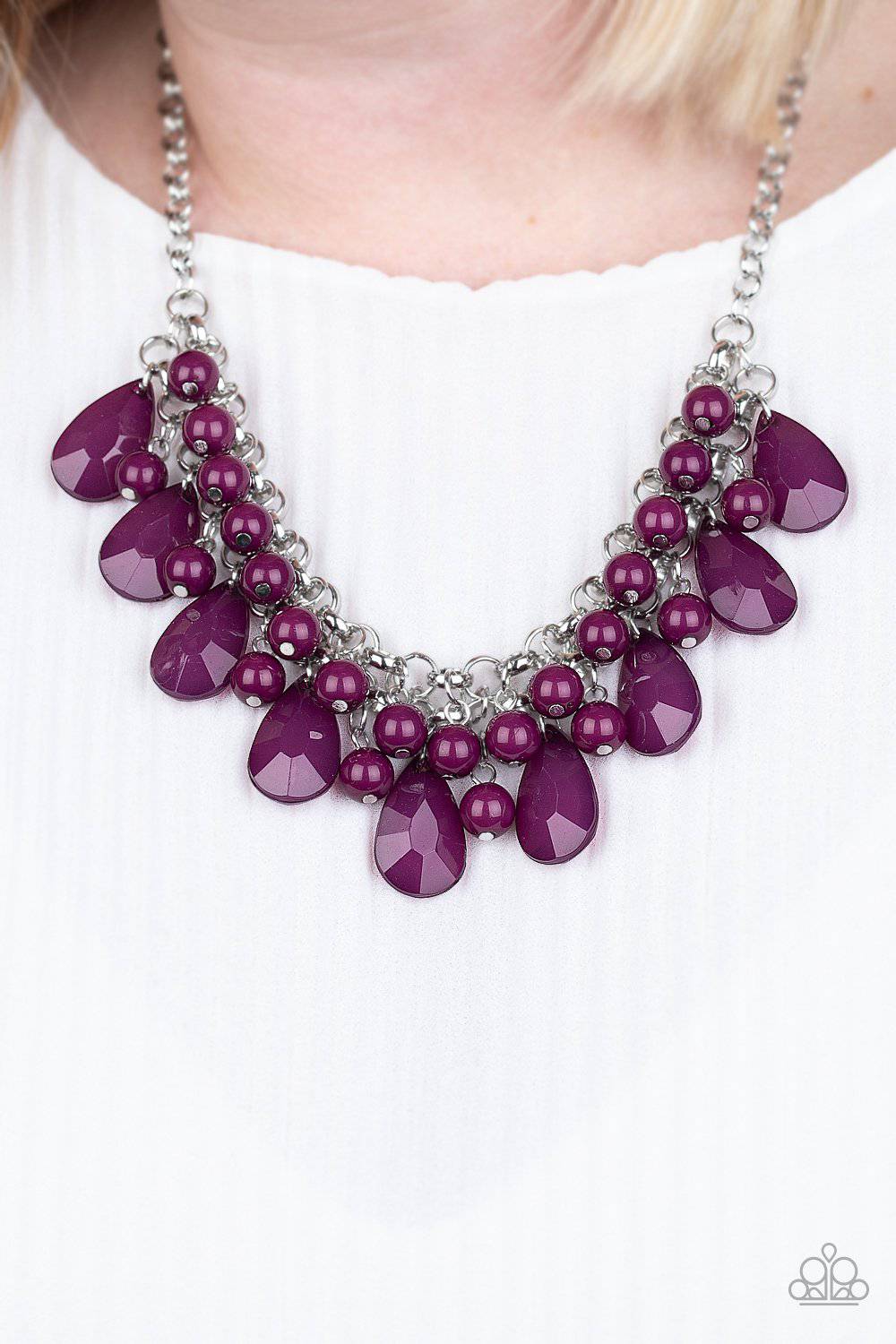 Endless Effervescence - Purple Teardrop Beads Necklace - Paparazzi Accessories - GlaMarous Titi Jewels