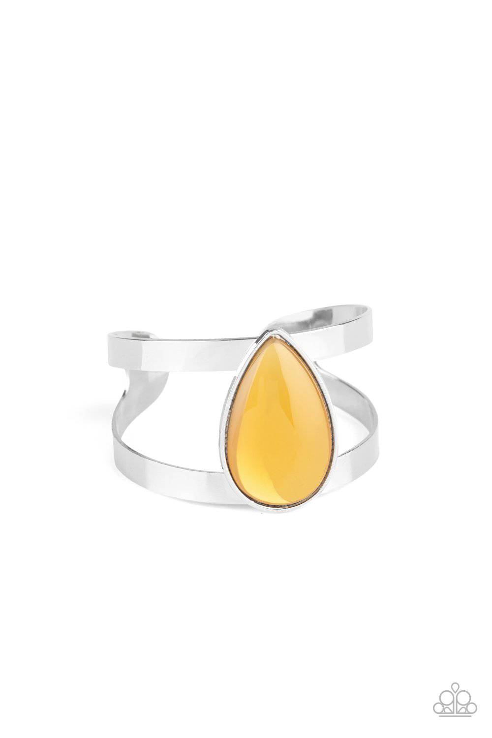 Optimal Opalescence - Yellow Opalescent Cuff Bracelet - Paparazzi Accessories - GlaMarous Titi Jewels