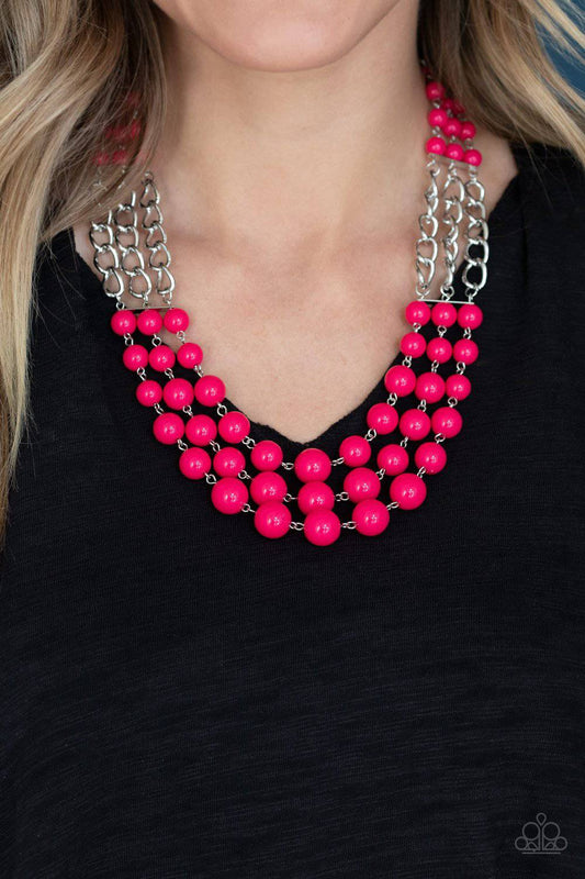 A La Vogue - Pink Bubbly Bead Necklace - Paparazzi Accessories - GlaMarous Titi Jewels