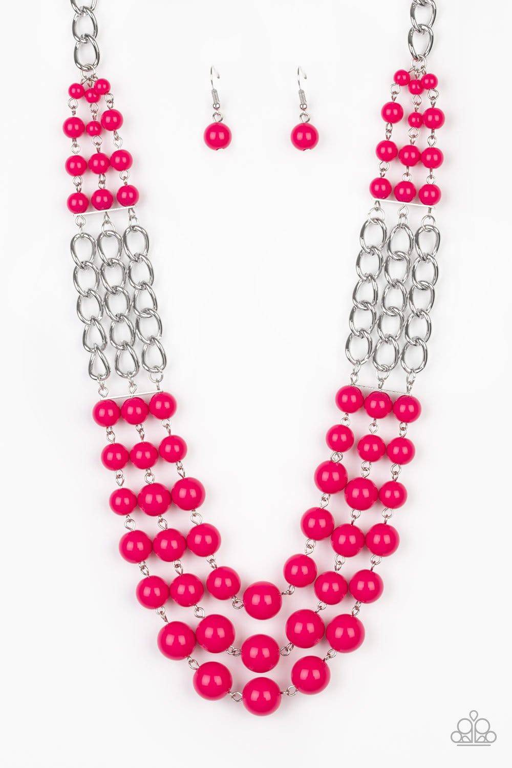 A La Vogue - Pink Bubbly Bead Necklace - Paparazzi Accessories - GlaMarous Titi Jewels