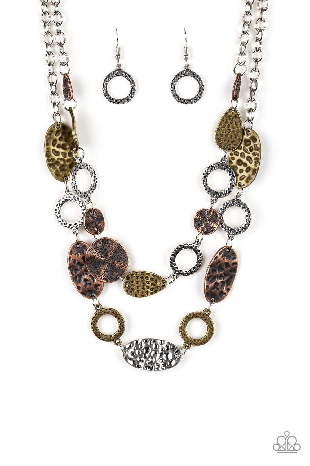 Trippin On Texture - Multi Collar Layered Necklace - Paparazzi Accessories - GlaMarous Titi Jewels