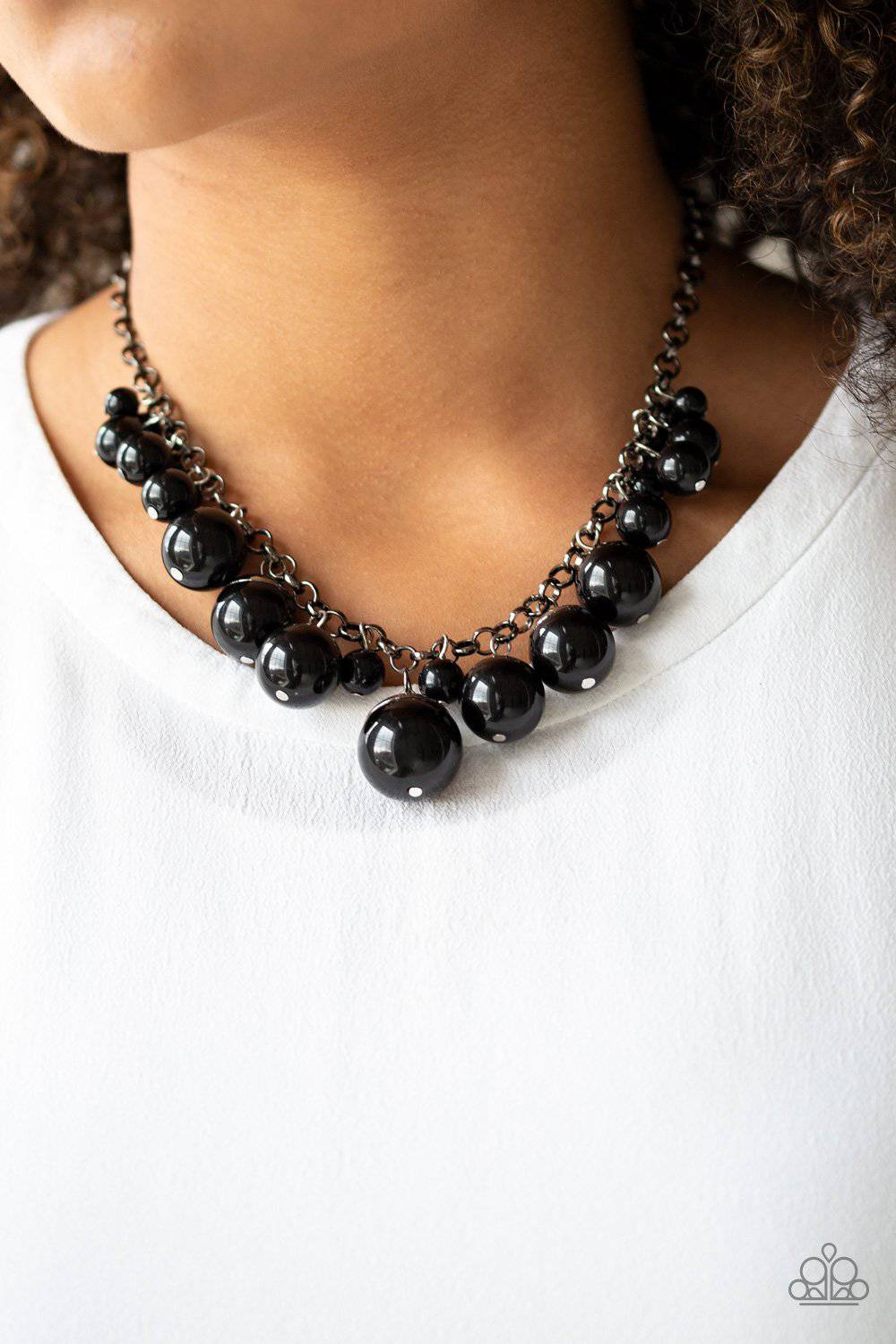 Broadway Belle - Black Bubbly Bead Necklace - Paparazzi Accessories - GlaMarous Titi Jewels