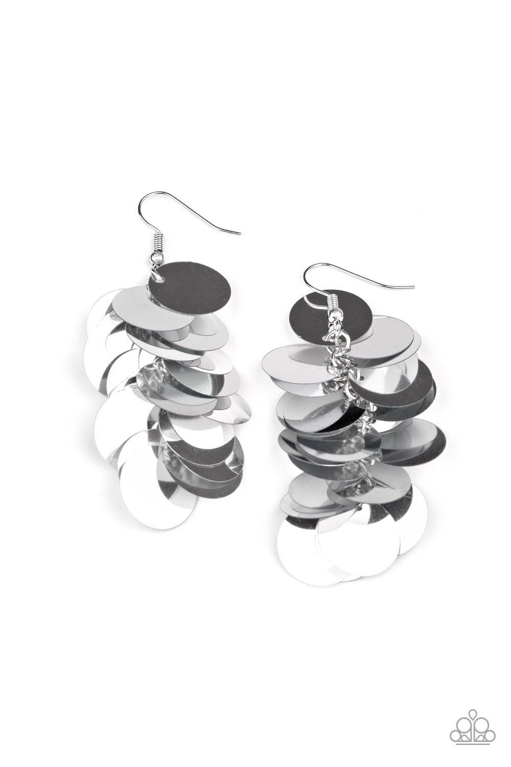 Now You SEQUIN It - September 2020 LOP Silver Earrings - Paparazzi Accessories - GlaMarous Titi Jewels