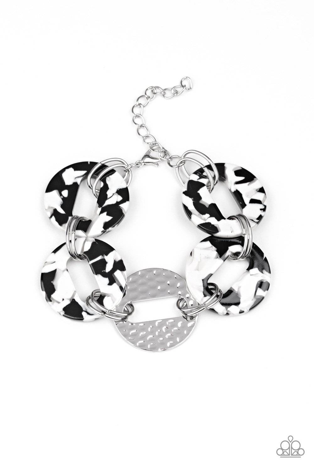 Retro Recharge - Speckled Black and White Bracelet - Paparazzi Accessories - GlaMarous Titi Jewels