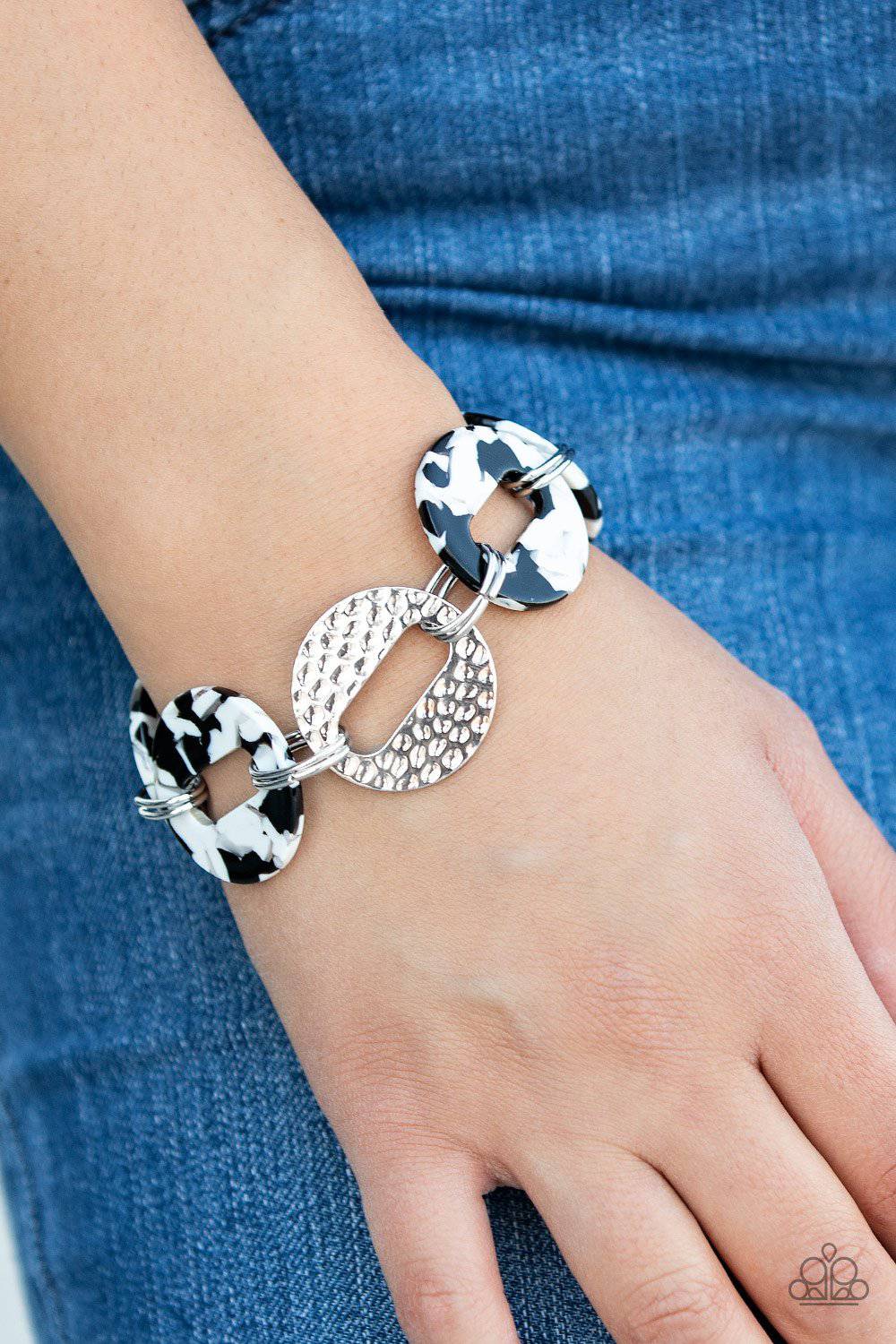 Retro Recharge - Speckled Black and White Bracelet - Paparazzi Accessories - GlaMarous Titi Jewels