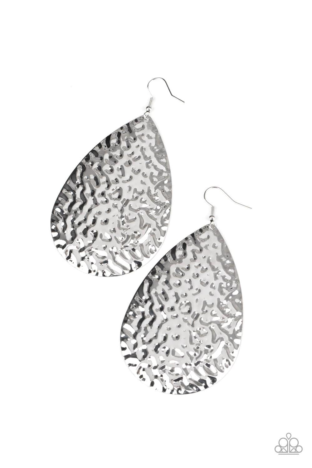 Metallic Mirrors - Silver Teardrop Earrings - Paparazzi Accessories - GlaMarous Titi Jewels