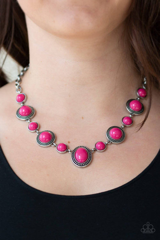 Voyager Vibes - Pink Bead Necklace - Paparazzi Accessories - GlaMarous Titi Jewels