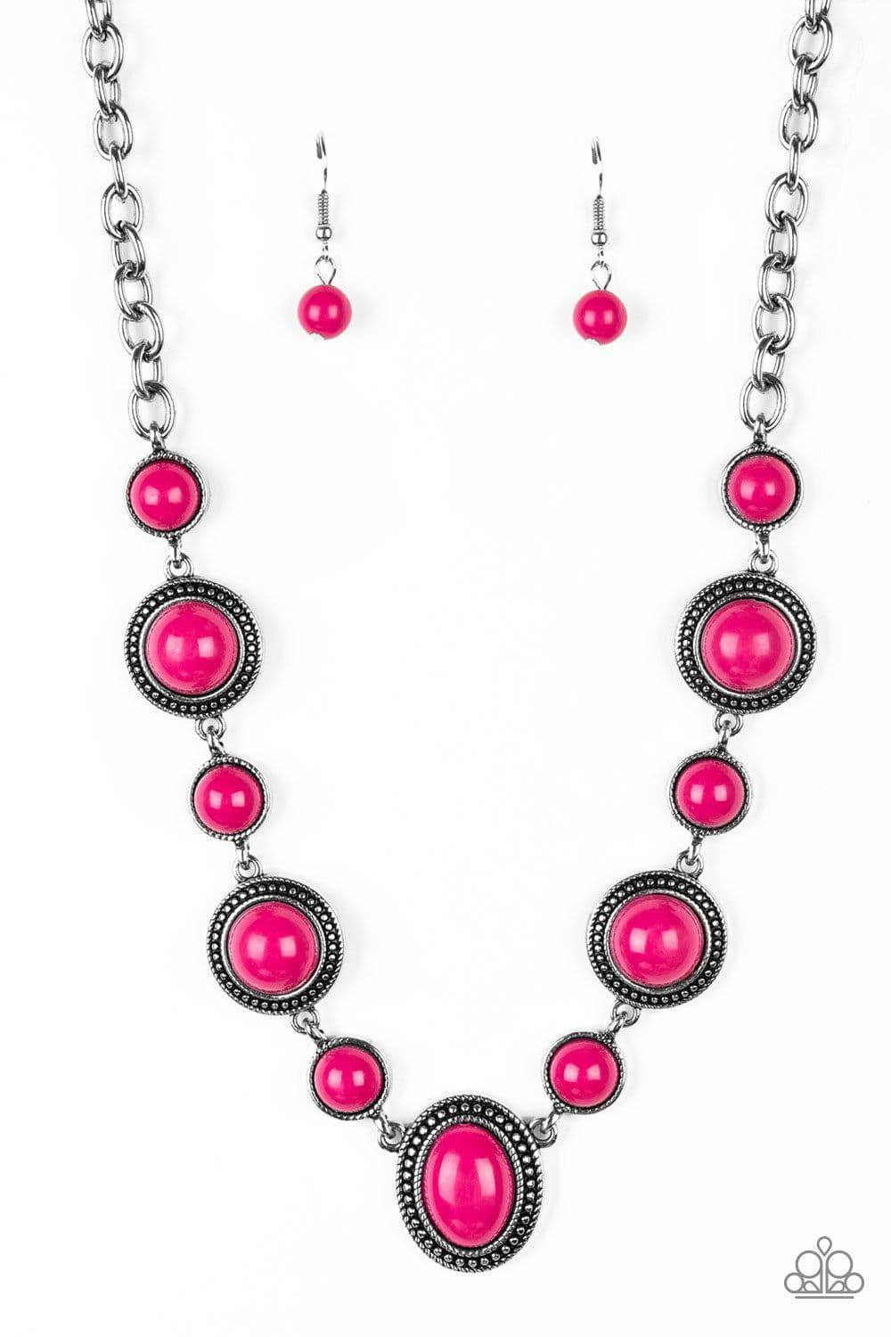 Voyager Vibes - Pink Bead Necklace - Paparazzi Accessories - GlaMarous Titi Jewels