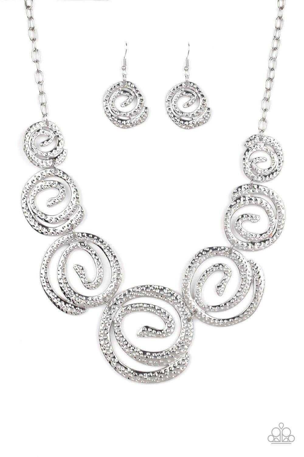 Statement Swirl - Silver Swirls Necklace - Paparazzi Accessories - GlaMarous Titi Jewels