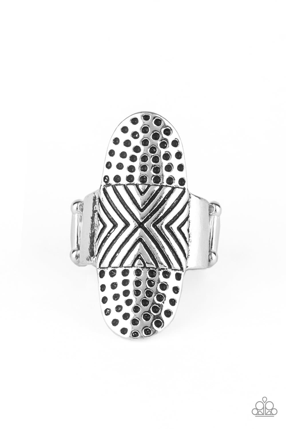 Guru Grunge - Silver Hammered Oval Ring - Paparazzi Accessories - GlaMarous Titi Jewels