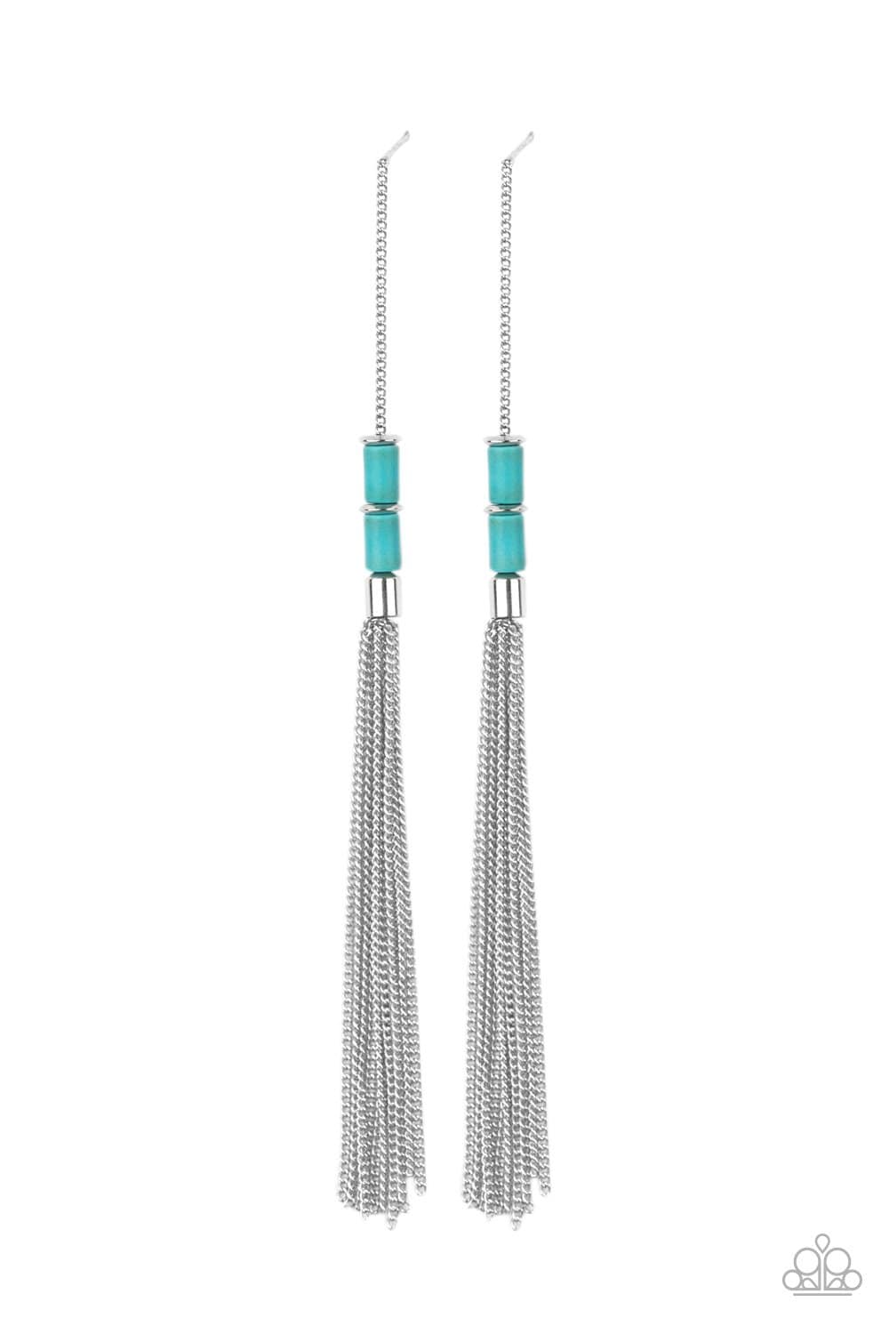 Windblown - Blue Turquoise Bead Earrings - Paparazzi Accessories - GlaMarous Titi Jewels