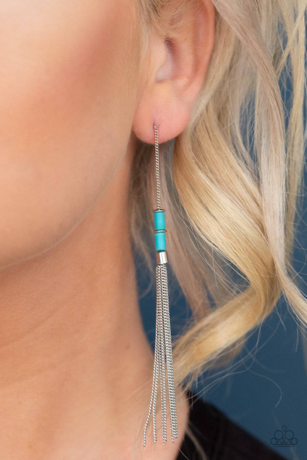 Windblown - Blue Turquoise Bead Earrings - Paparazzi Accessories - GlaMarous Titi Jewels