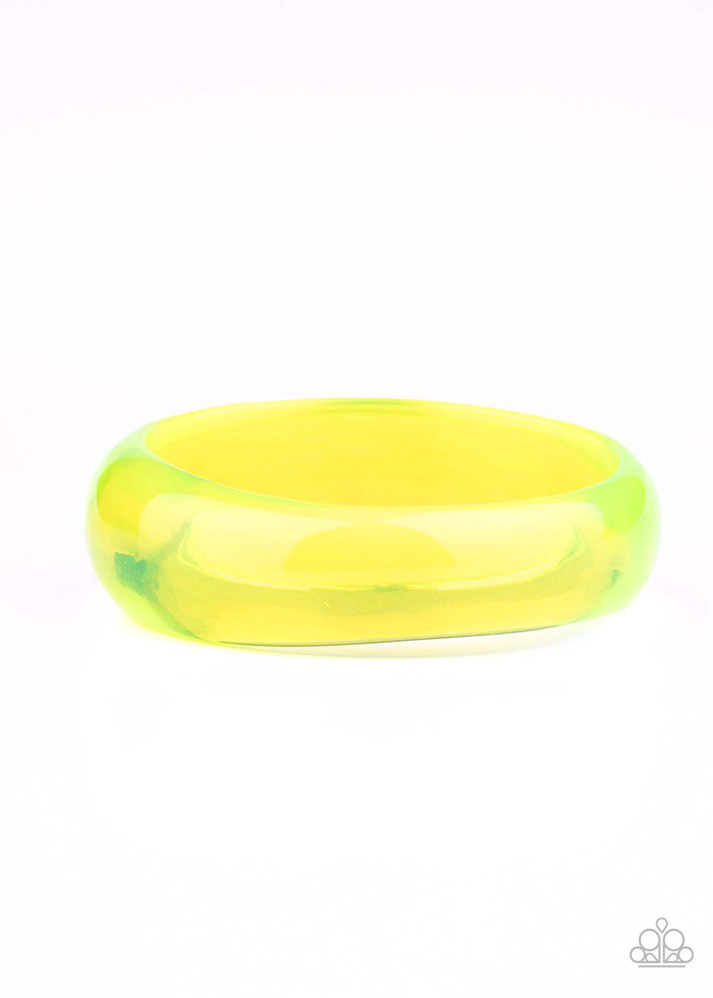 Major Material Girl - Yellow Acrylic Bangle Bracelet - Paparazzi Accessories - GlaMarous Titi Jewels