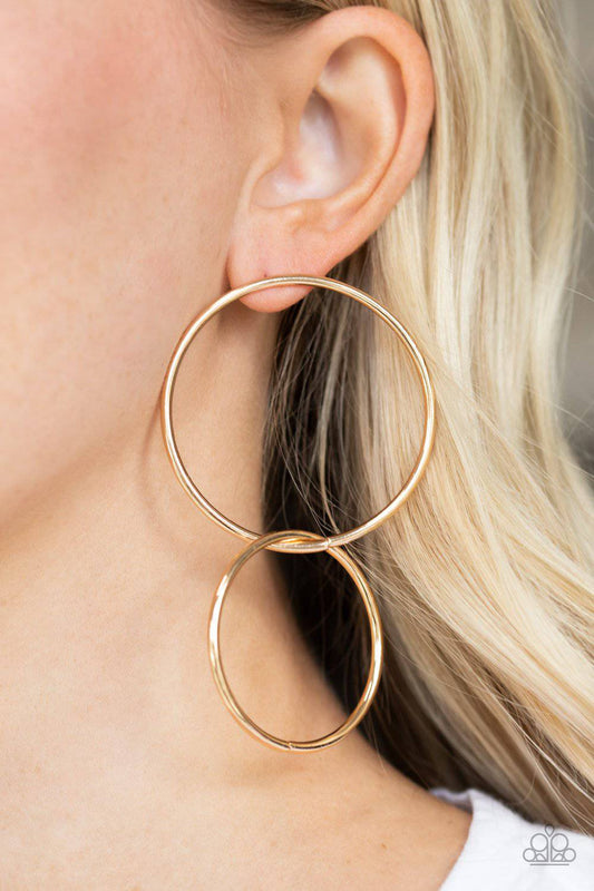 City Simplicity - Gold Oversized Hoop Earrings - Paparazzi Accessories - GlaMarous Titi Jewels