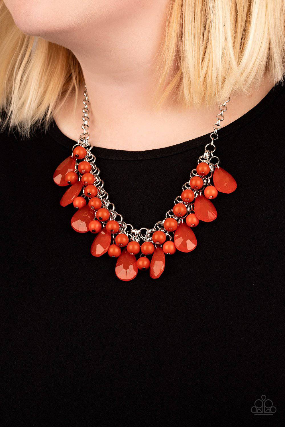 Endless Effervescence - Orange Glassy Bead Necklace - Paparazzi Accessories - GlaMarous Titi Jewels