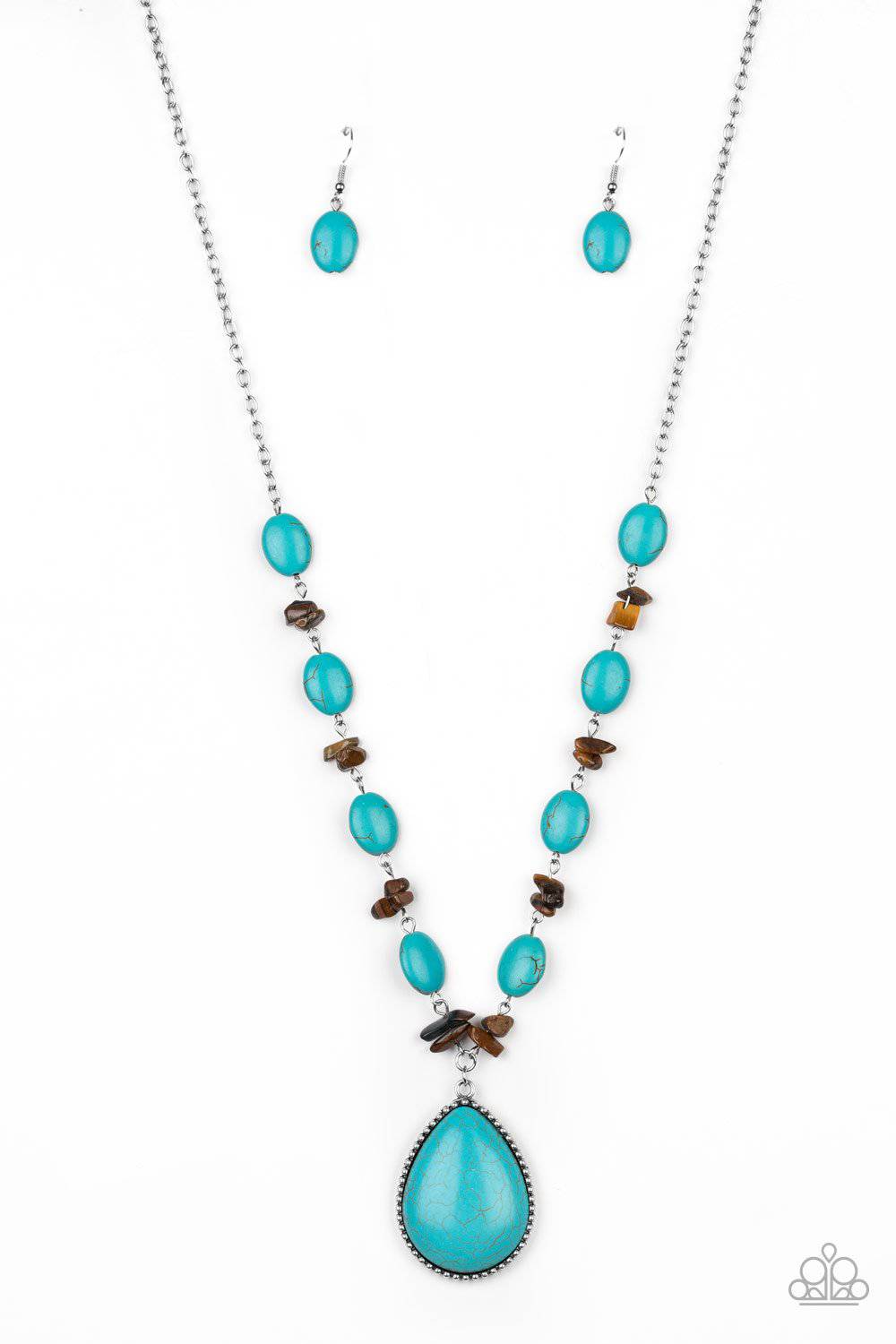 Desert Diva - Blue Turquoise Stone Necklace - Paparazzi Accessories - GlaMarous Titi Jewels