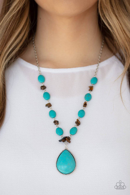 Desert Diva - Blue Turquoise Stone Necklace - Paparazzi Accessories - GlaMarous Titi Jewels