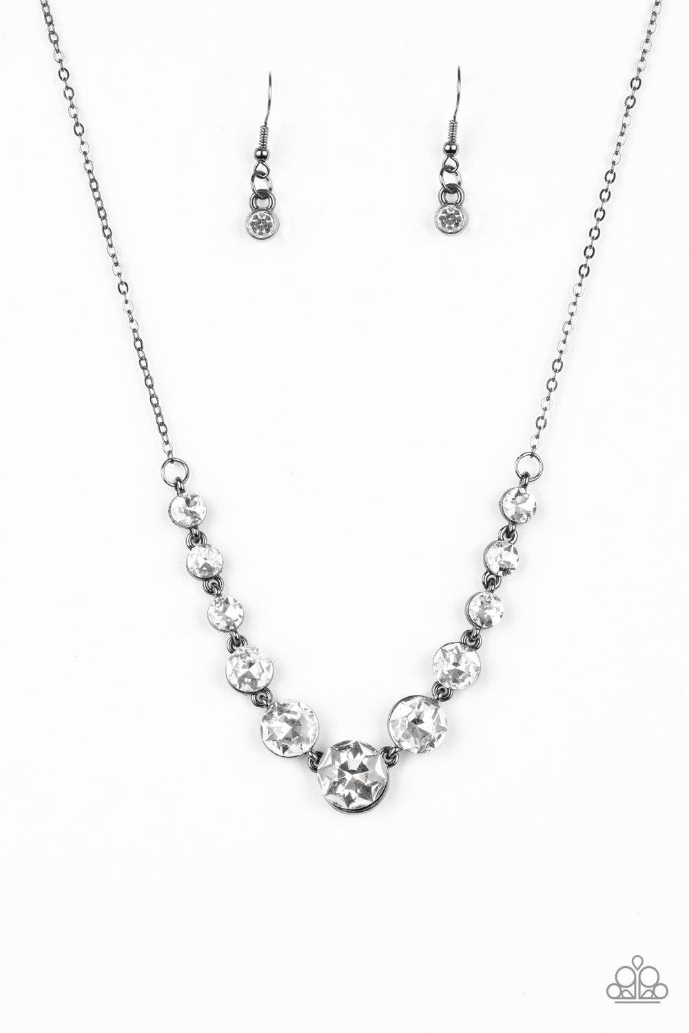 Leading Socialite - Black Rhinestone Necklace - Paparazzi Accessories - GlaMarous Titi Jewels