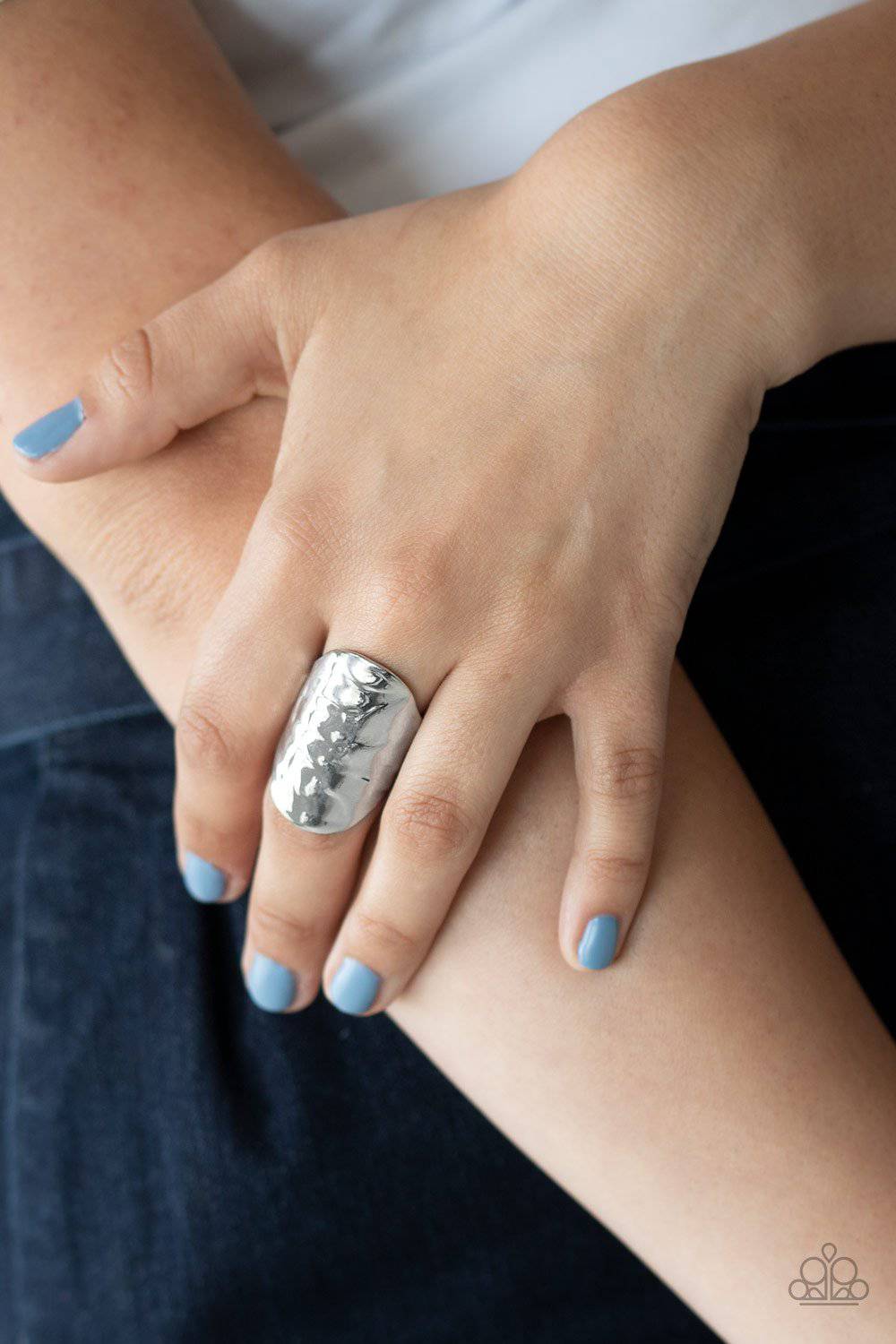 Retro Ripple - Silver Texture Ring - Paparazzi Accessories - GlaMarous Titi Jewels