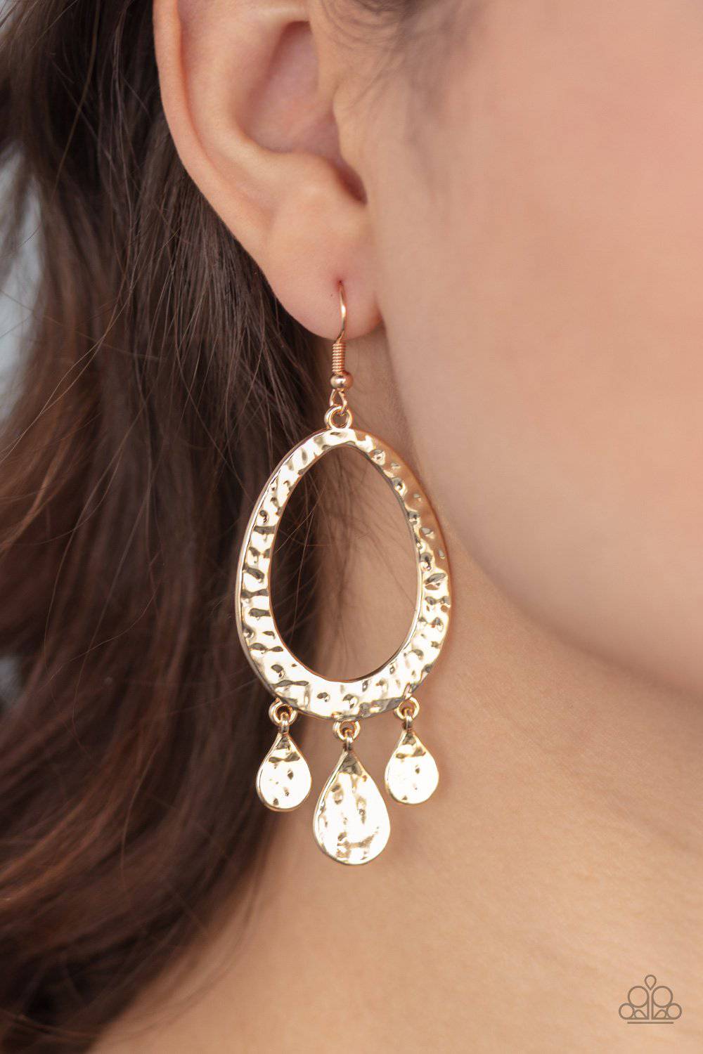 Taboo Trinket - Gold Teardrops Earrings - Paparazzi Accessories - GlaMarous Titi Jewels